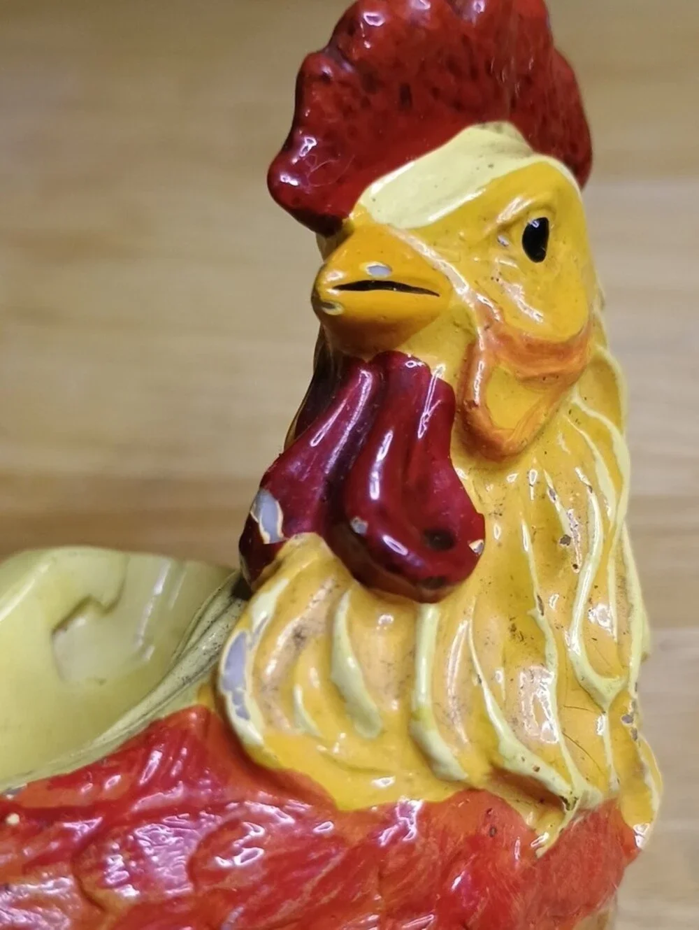 Decorative Vintage Figi Rooster Tape Dispenser in Yellow, Red & Green